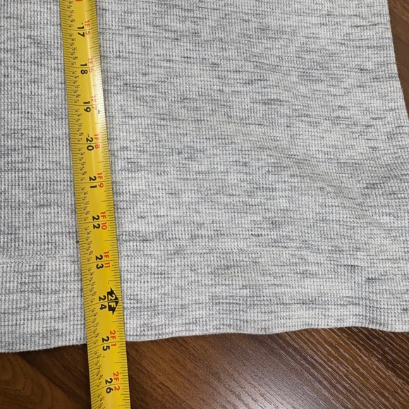 LL Bean Mens Henley Hoodie Thermal Long Sleeve Shirt Grey Heathered Size L - Picture 10 of 11